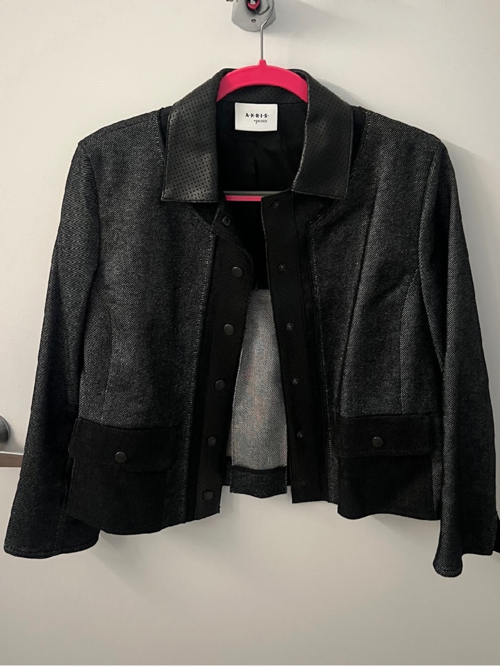 Akris Punto Denim and Leather Jacket